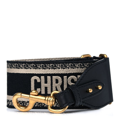 Christian Dior Canvas Embroidered Shoulder Strap Blue 1 of 7