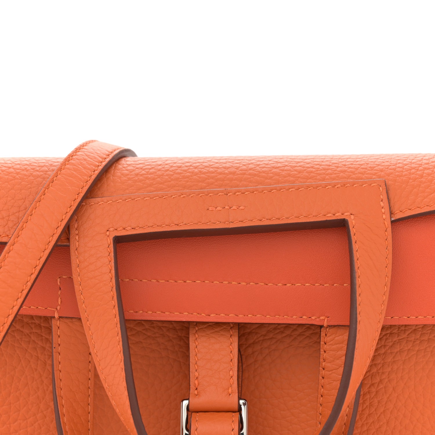 Hermes Taurillon Clemence Halzan 25 Orange 7 of 10