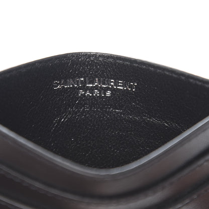 Saint Laurent Calfskin Smoking Forever Patch Credit Card Case Black 6 of 7