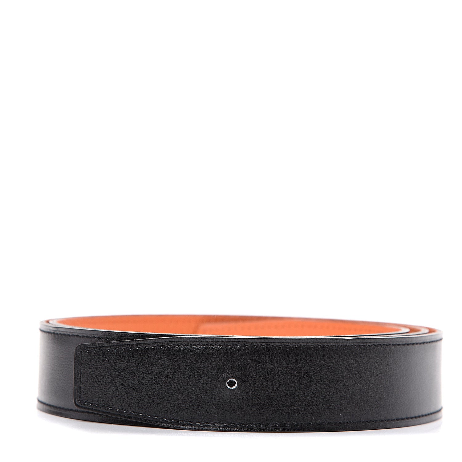 Hermes Box Togo 32mm Belt Strap 105 Black Orange 1 of 6