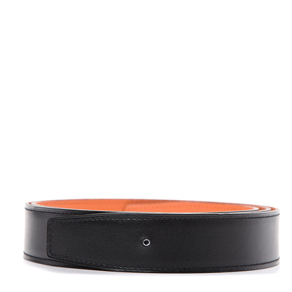 Hermes Box Togo 32mm Belt Strap 105 Black Orange 1 of 6