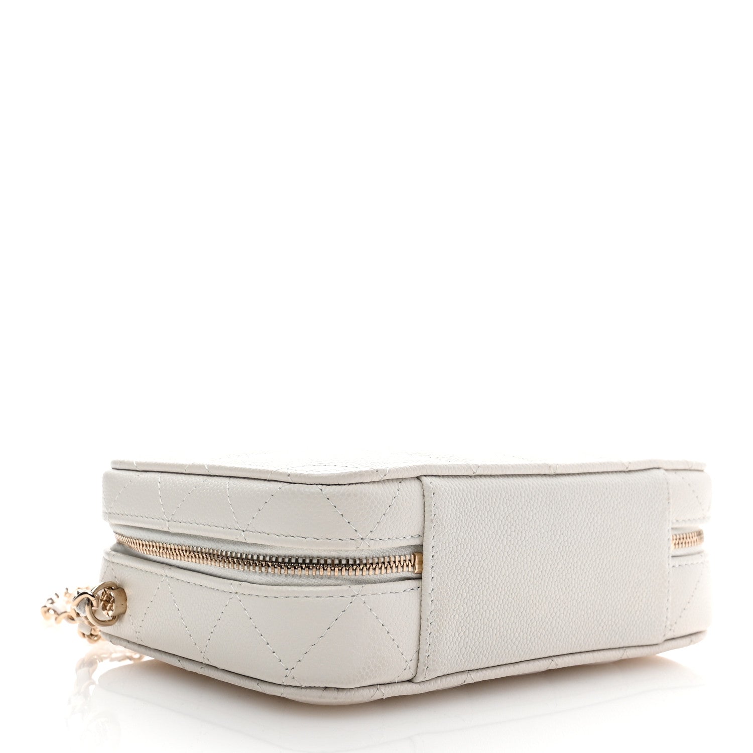 Chanel Caviar Quilted Top Handle Vanity Case White 4 of 10