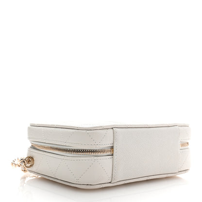 Chanel Caviar Quilted Top Handle Vanity Case White 4 of 10