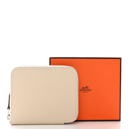 Hermes Epsom Silk'In Compact Wallet Craie Caban Jaune Ambre 8 of 8