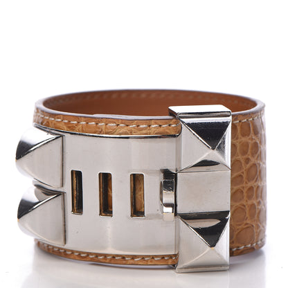 Hermes Matte Alligator Collier de Chien CDC Bracelet S Maize 3 of 6