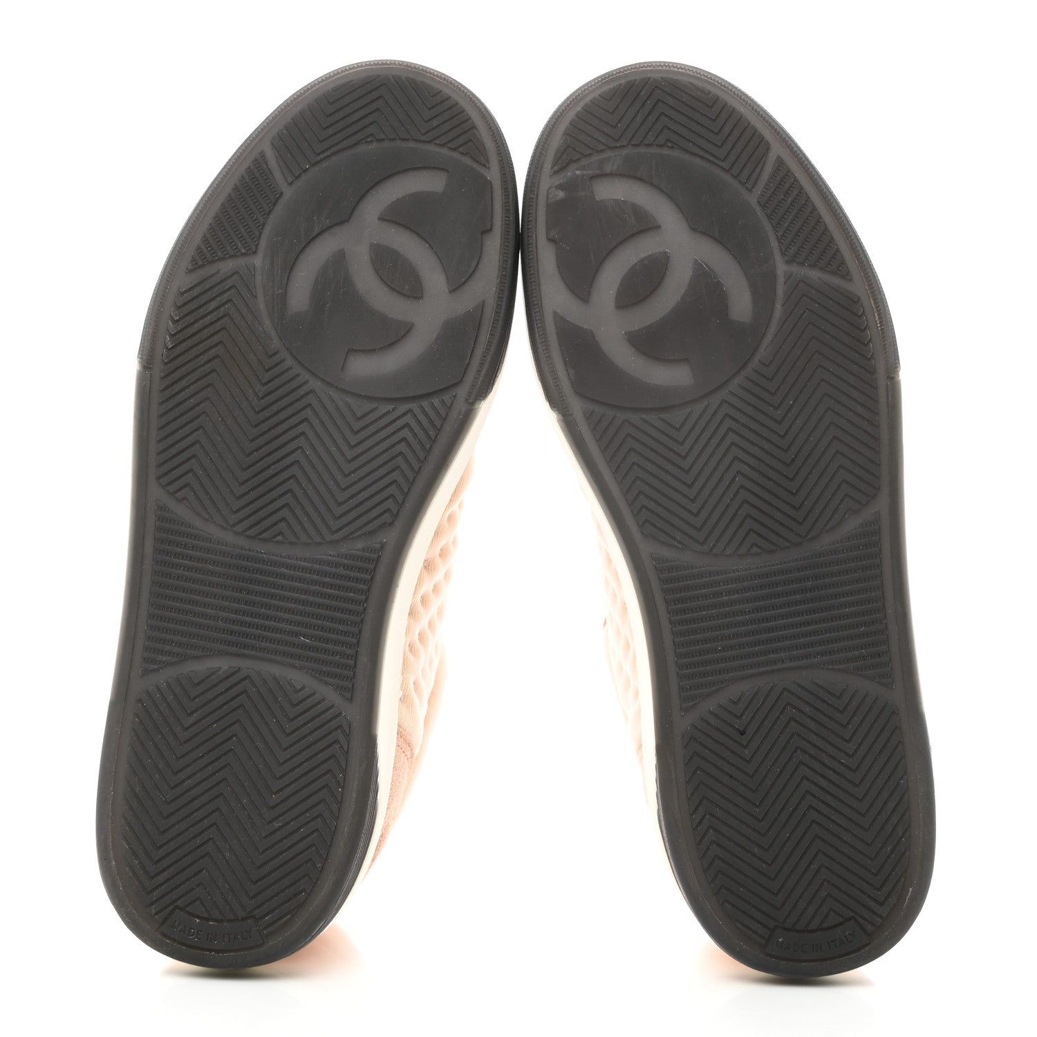 Chanel Fabric Suede Calfskin Logo Sneakers 36 Beige Pink 5 of 10