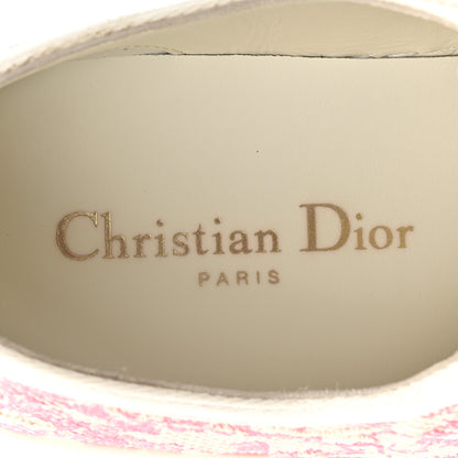 Christian Dior Canvas Toile De Jouy Embroidered Womens Walk'N'Dior Low Top Sneakers 38 Off-White Pink 8 of 12