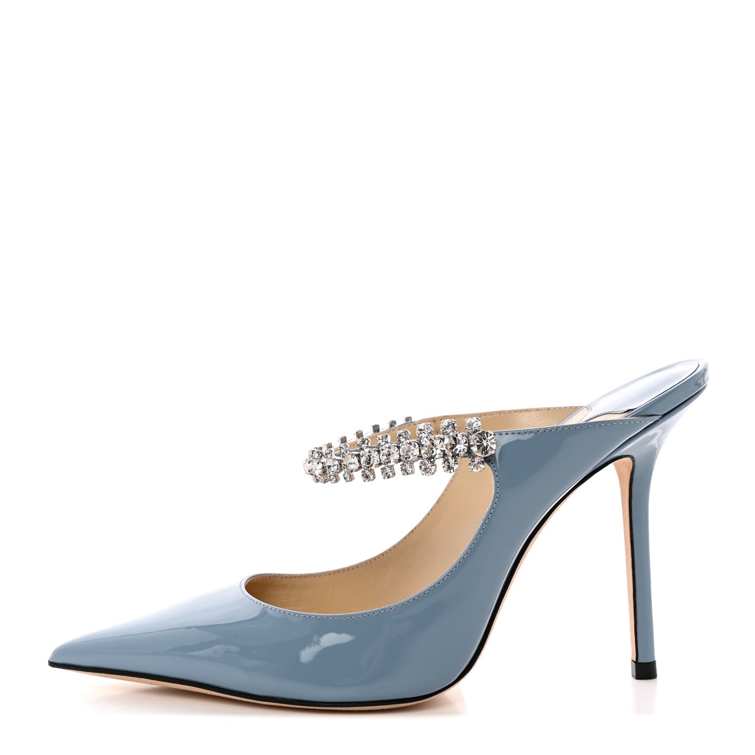 Jimmy Choo Patent Crystal Bing 100 Pumps 38 Blue 1 of 11