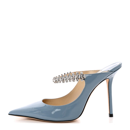 Jimmy Choo Patent Crystal Bing 100 Pumps 38 Blue 1 of 11