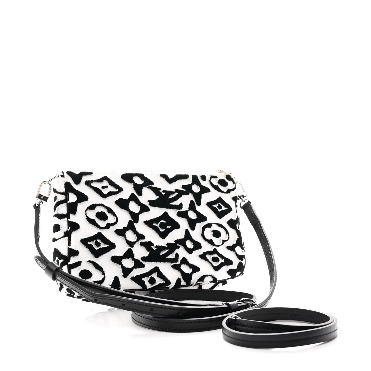 X UF Tufted Monogram Pochette Accessories White Black