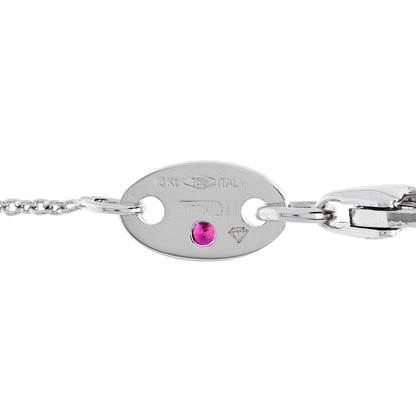 Roberto Coin 18K White Gold Diamond .23ctw Diamonds by the Inch Five Station Necklace 5 of 6