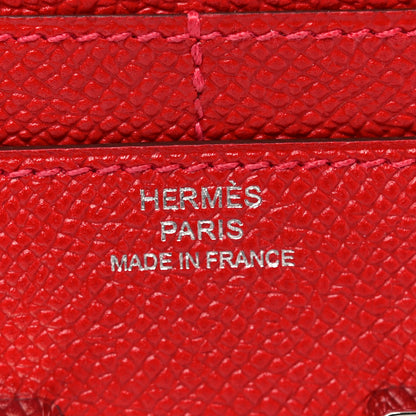 Hermes Epsom Constance Compact Passant Wallet Rouge Casaque 6 of 9