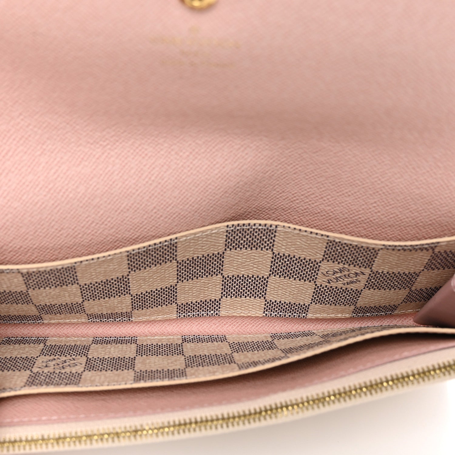 Louis Vuitton Damier Azur Emilie Wallet Rose Ballerine 5 of 7