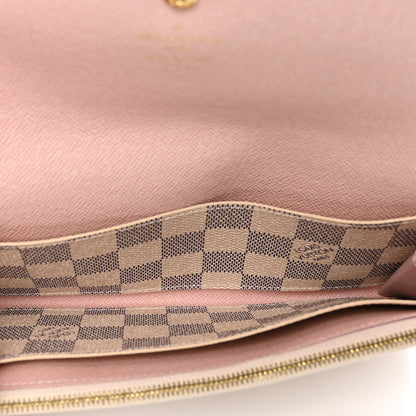 Louis Vuitton Damier Azur Emilie Wallet Rose Ballerine 5 of 7
