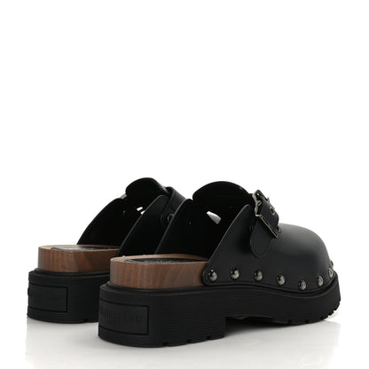 Christian Dior Calfskin Diorquake Buckled Lug Sole 15mm Clogs 39 Black 4 of 8