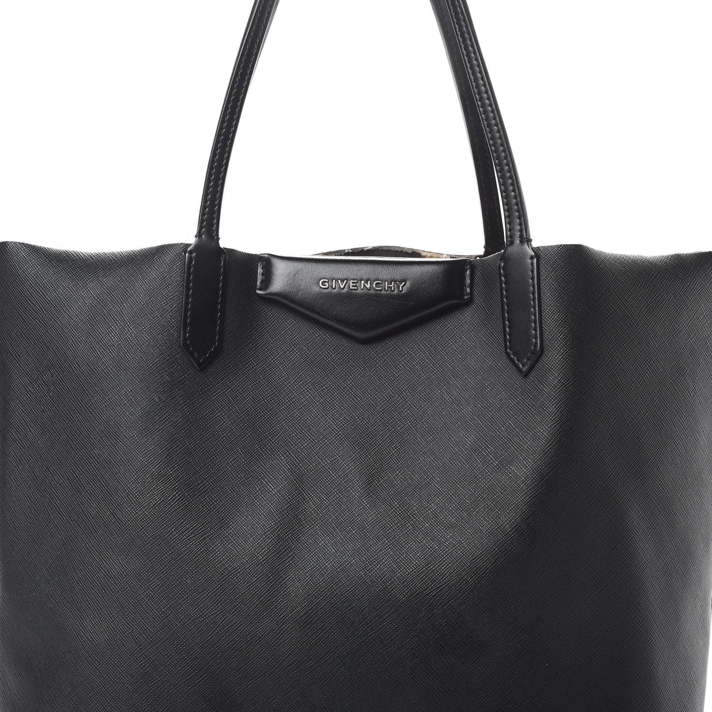 Coated Canvas Medium Antigona Tote Black