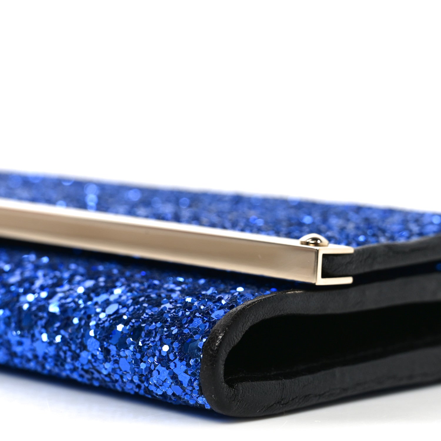 Jimmy Choo Glitter Milla Wallet on Chain Navy 8 of 9