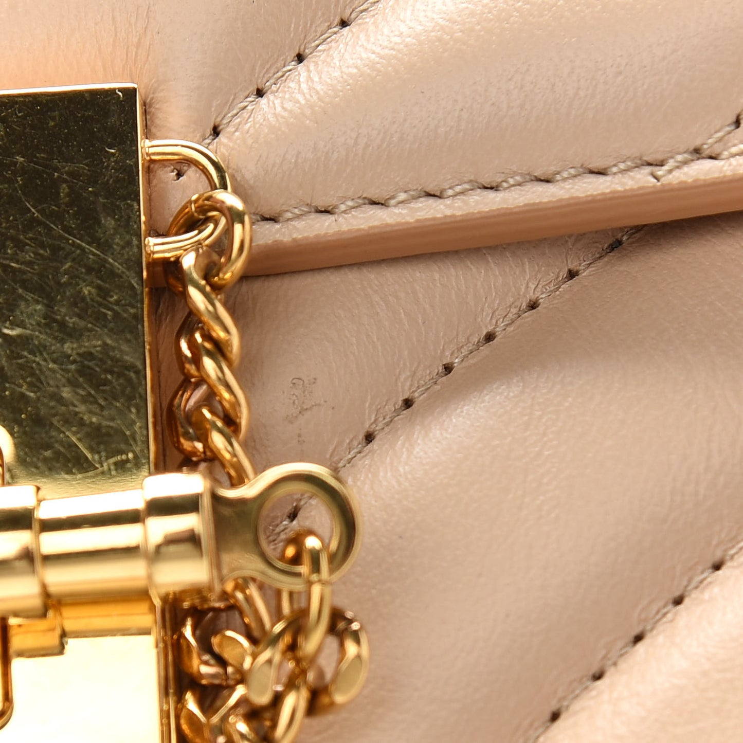 Calfskin Quilted Mini Drew Bijou Shoulder Bag Pearl Beige