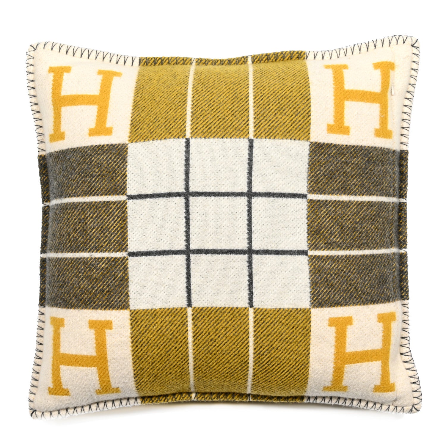 Hermes Wool Cashmere Avalon III Pillow PM Gris Soleil 1 of 3