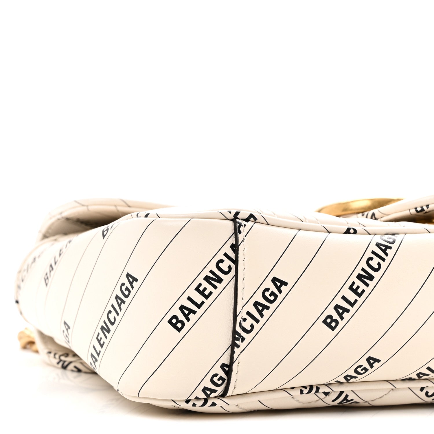 Gucci X BALENCIAGA Calfskin Matelasse Logo Print Small GG Marmont Shoulder Bag White 9 of 14