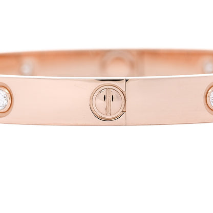 Cartier 18K Pink Gold 10 Diamond LOVE Bracelet 17 6 of 10