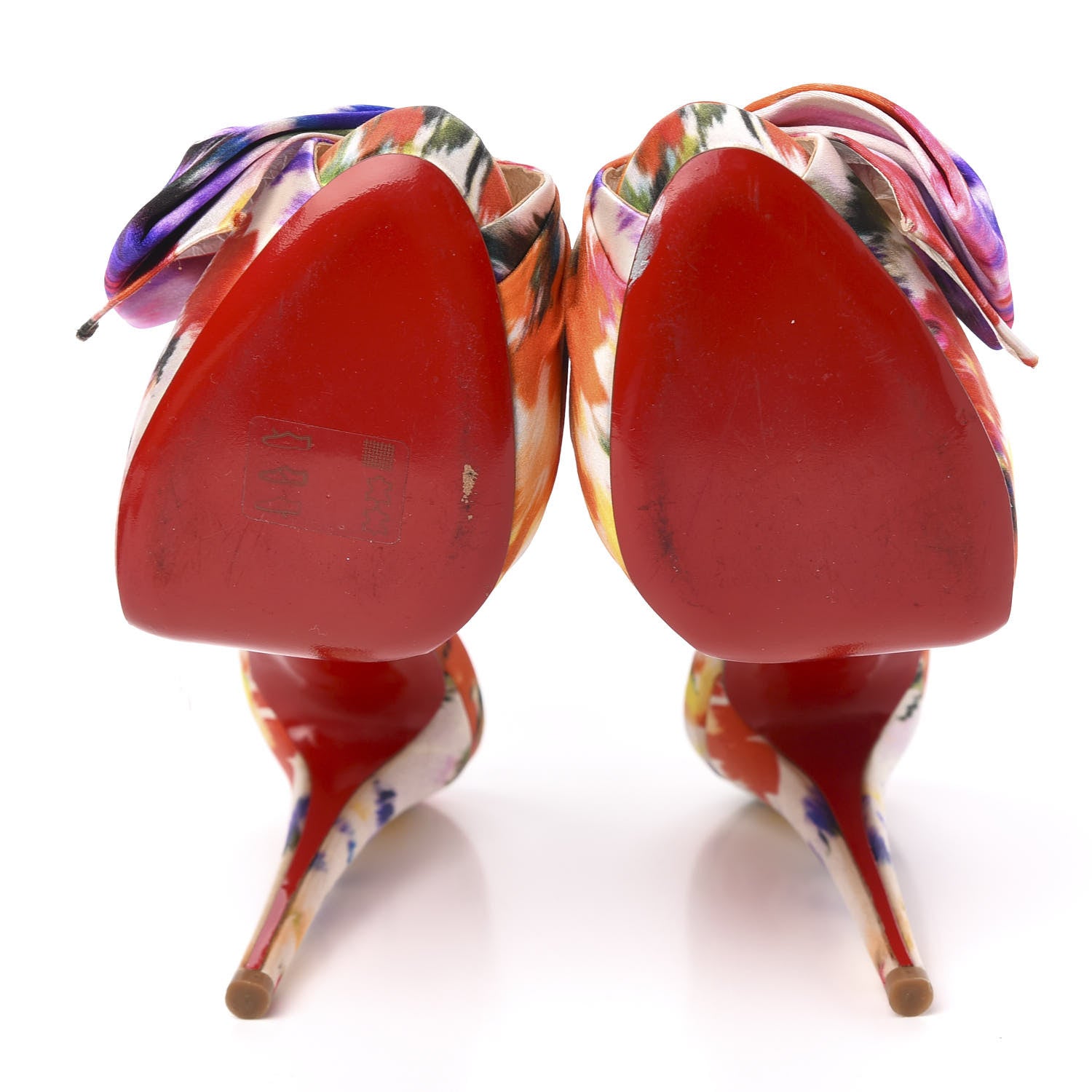 Christian Louboutin Satin Bouquet Vendome Sling 120 Pumps 39.5 Multicolor 5 of 9