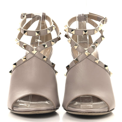 Valentino Garavani Nappa Rockstud Peep Toe Ankle Strap 105mm Sandals 39 Poudre 3 of 10