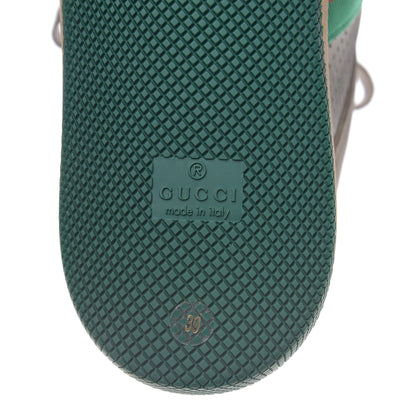 Gucci Nubuck Web Cherries Womens Screener Sneakers 39 Dusty Milk White Vintage Green 7 of 9