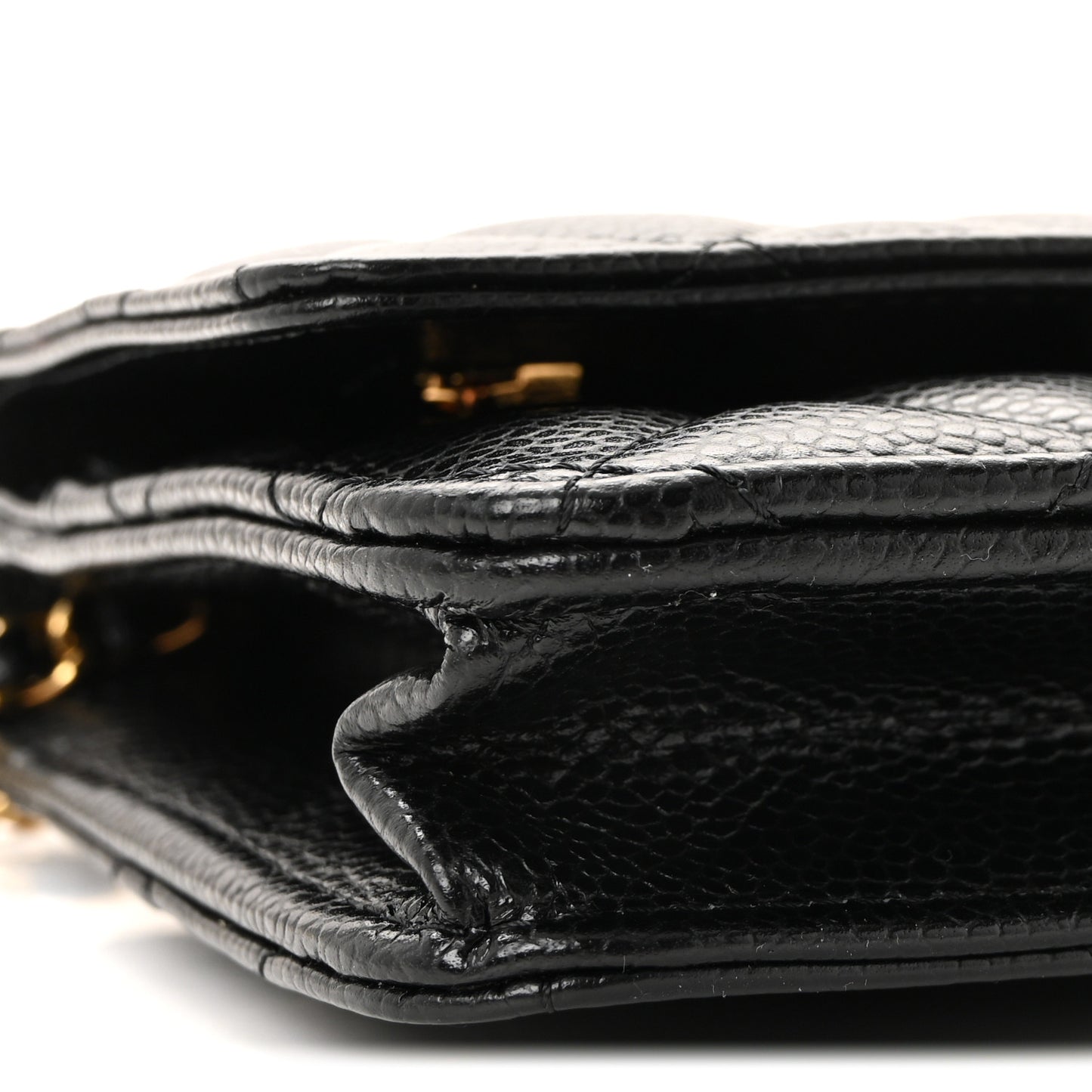 Caviar Quilted Wallet On Chain WOC Black