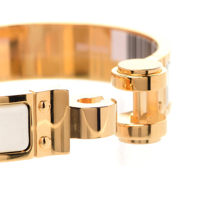 Hermes Enamel Charniere Uni Narrow Hinged Bracelet S Craie 6 of 6
