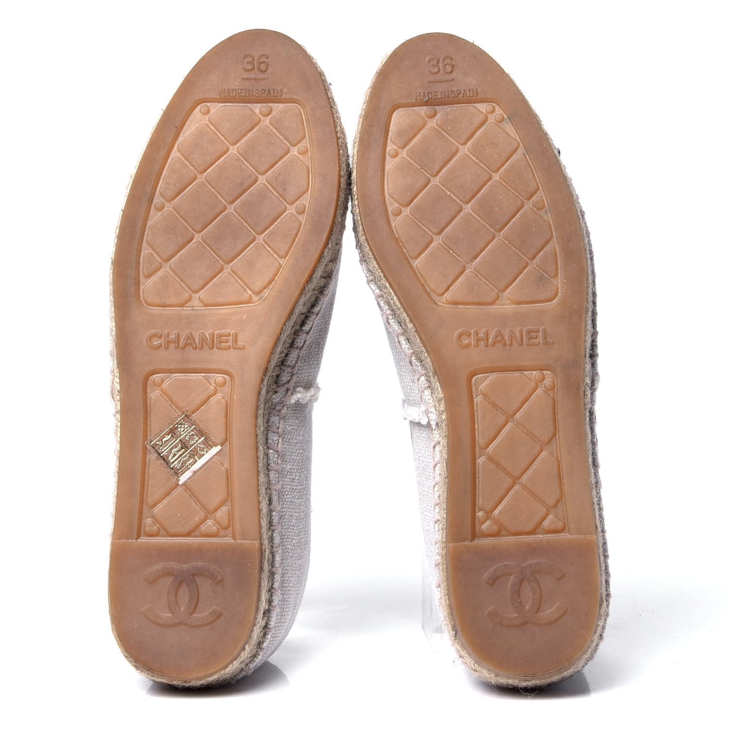 Linen CC Espadrilles 36 Beige Black