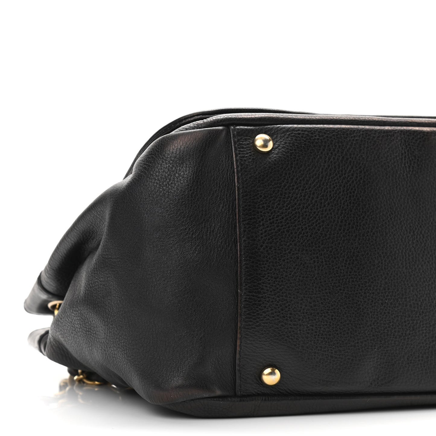 Grained Calfskin Metal Mosaic Flap Black