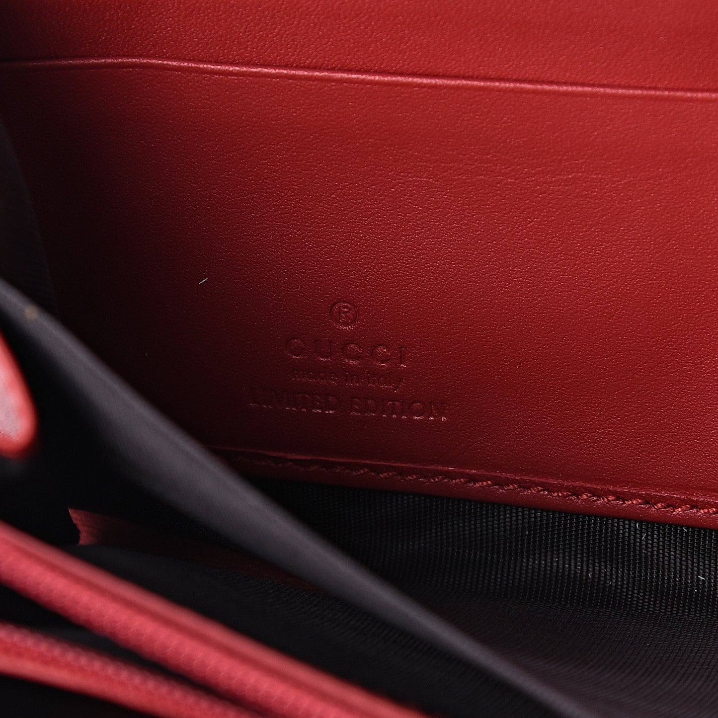 GG Supreme Monogram Bosco Patch Zip Around Wallet Beige Malva Hibiscus Red