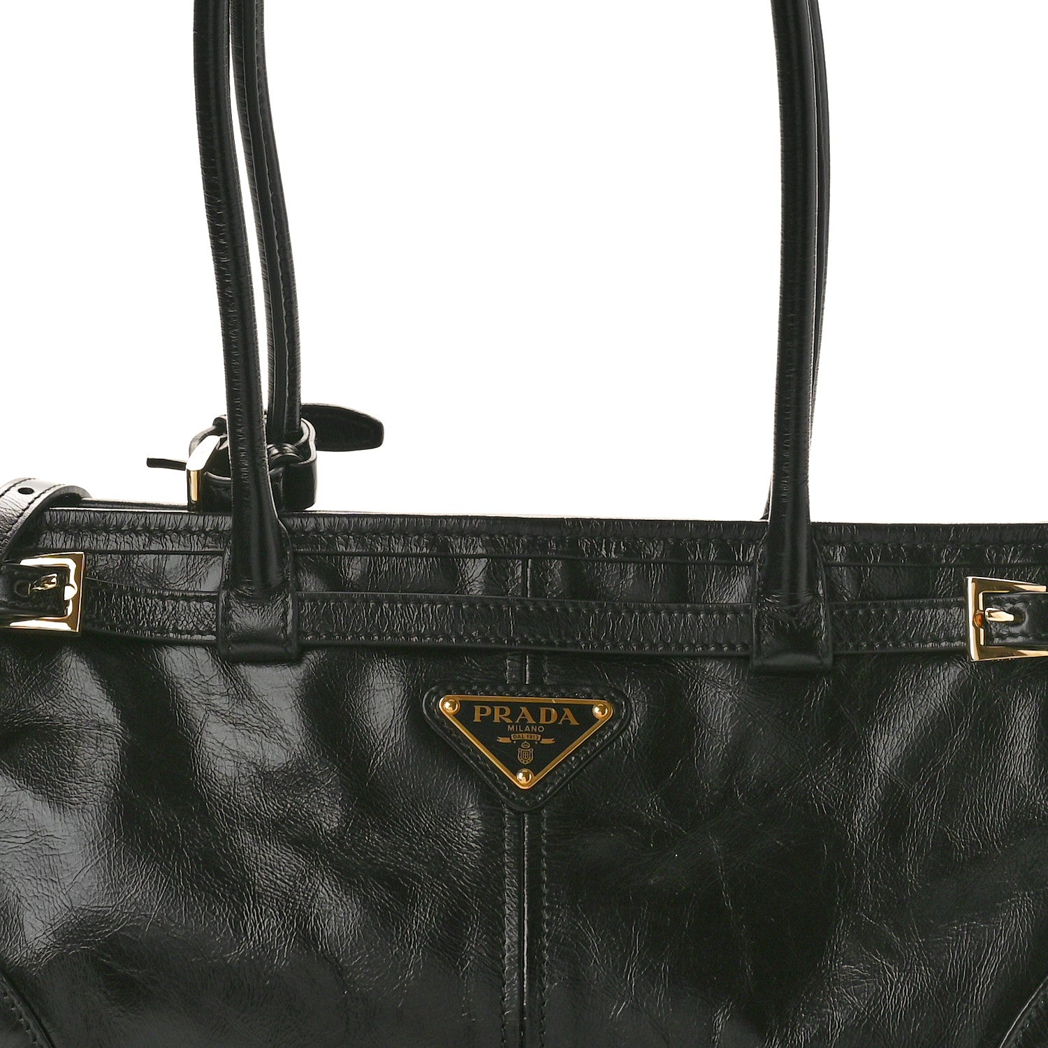 Prada Shiny Nappa Medium Shoulder Bag Black 7 of 9