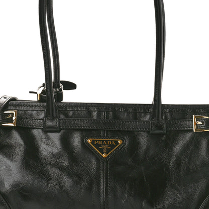 Prada Shiny Nappa Medium Shoulder Bag Black 7 of 9