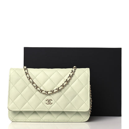 Chanel Caviar Quilted Wallet On Chain WOC Light Green 11 of 11