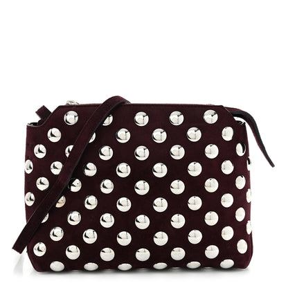 Khaite Suede Studded Lina Crossbody Bag Rouge Noir 1 of 9
