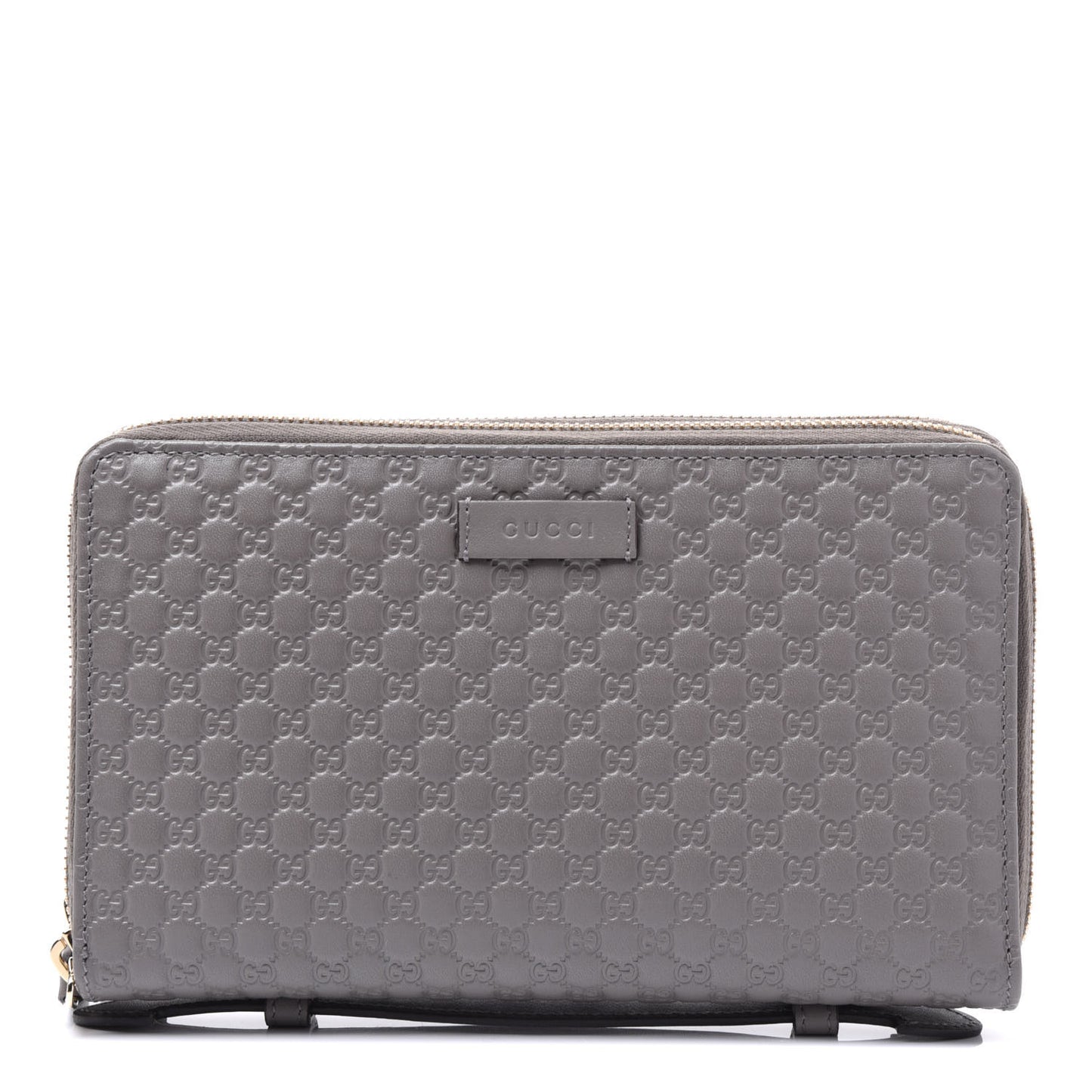 Soft Microguccissima Zip Around Top Handle Travel Wallet Loess