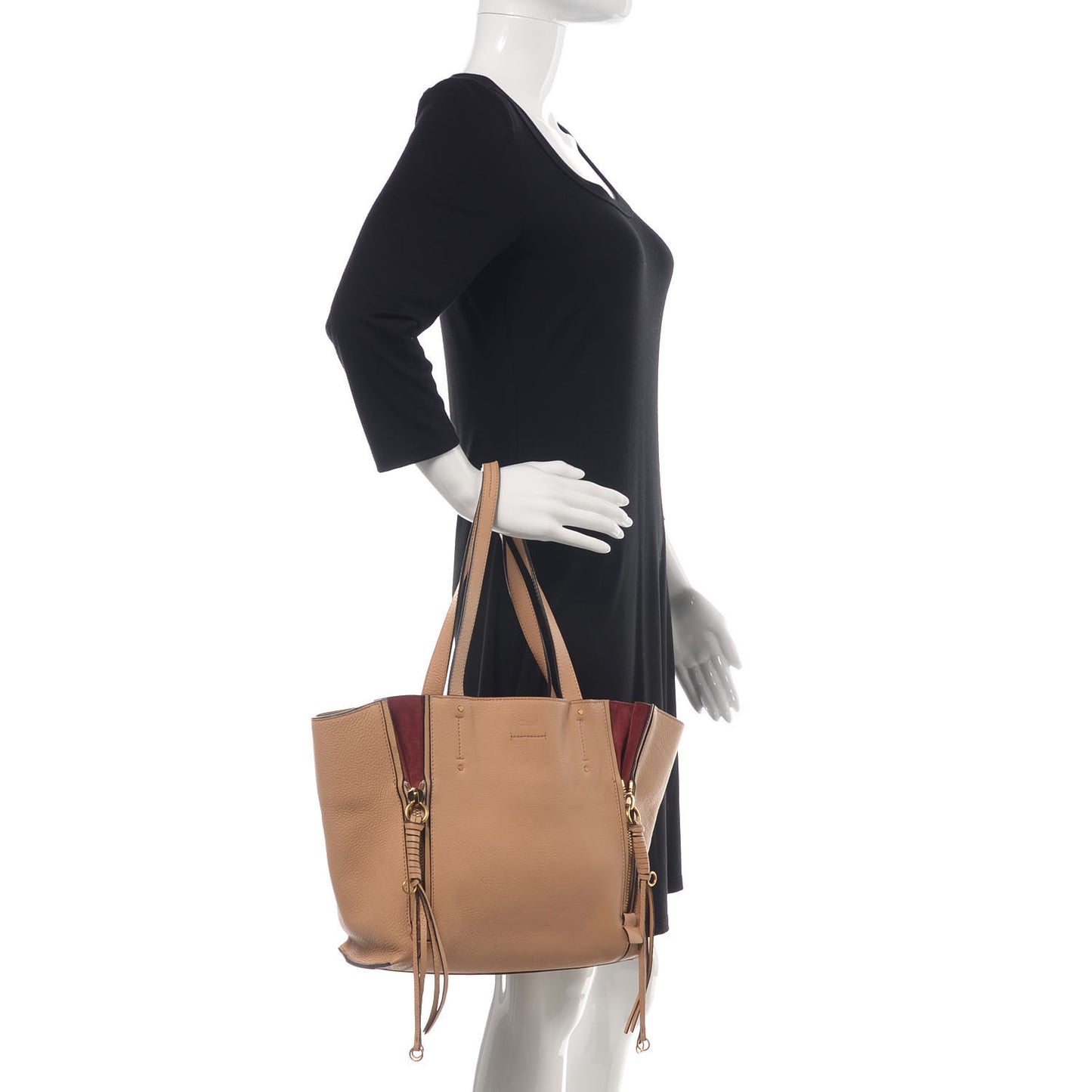 Smooth Calfskin Small Milo Shopping Tote Beige