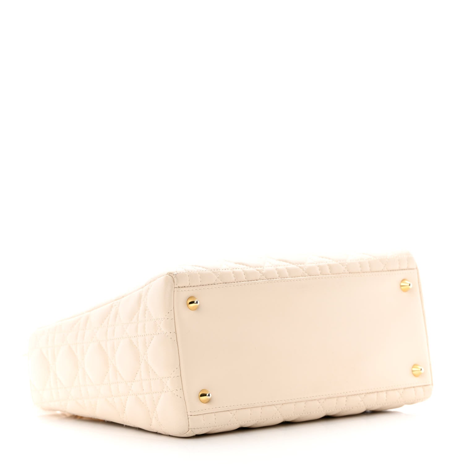 Christian Dior Lambskin Cannage Medium Lady Dior Light Beige 4 of 18