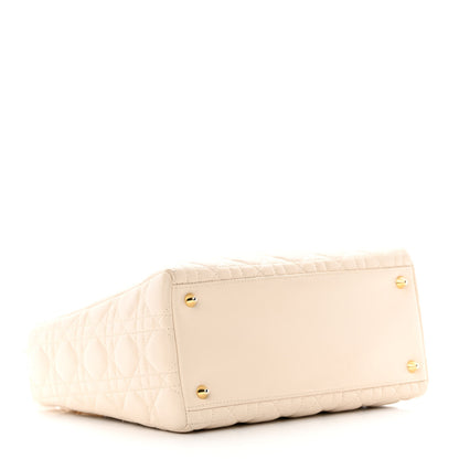 Christian Dior Lambskin Cannage Medium Lady Dior Light Beige 4 of 18