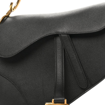 Christian Dior Grained Calfskin Saddle Bag Black 7 of 10