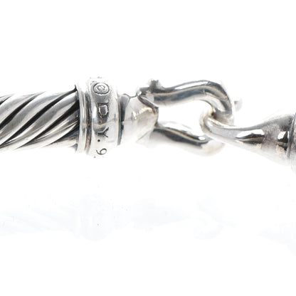 David Yurman Sterling Silver Diamond 5mm Cable Buckle Bracelet 5 of 6