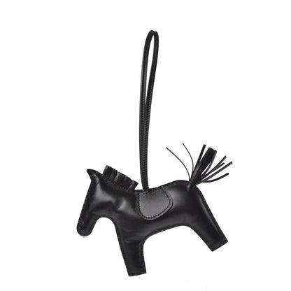 Hermes Milo Lambskin Grigri Rodeo Horse Bag Charm GM So Black 1 of 5