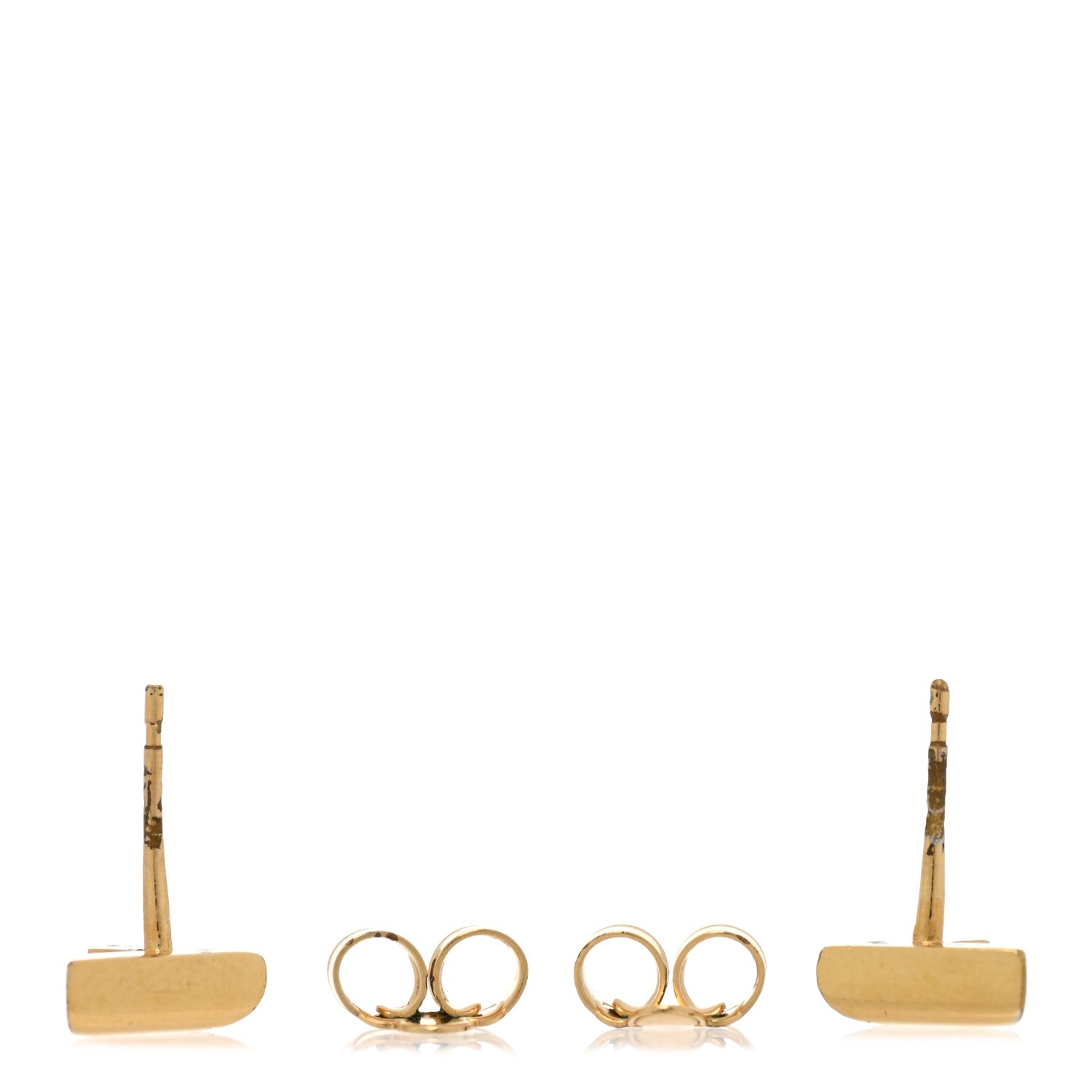 Louis Vuitton Brass Essential V Stud Earrings Gold 3 of 5