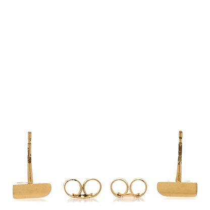 Louis Vuitton Brass Essential V Stud Earrings Gold 3 of 5