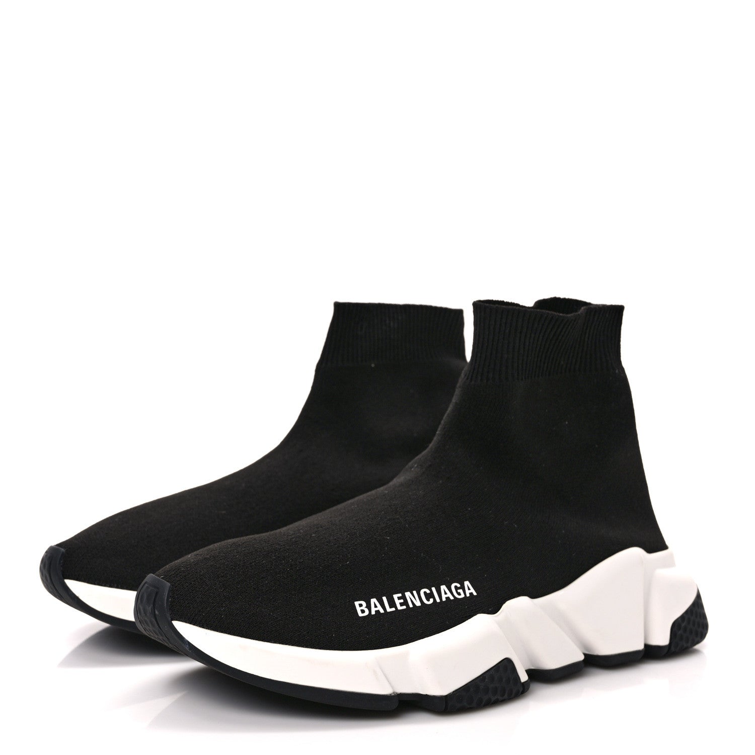 Balenciaga Neoprene Knit Womens Speed Sneakers 36 Black White 3 of 9