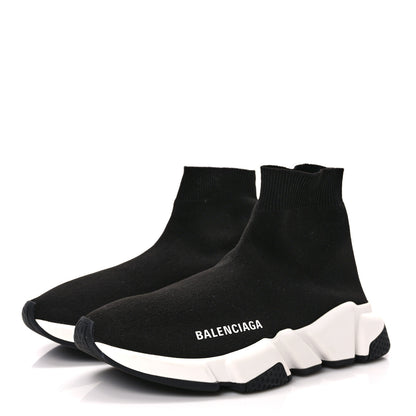 Balenciaga Neoprene Knit Womens Speed Sneakers 36 Black White 3 of 9