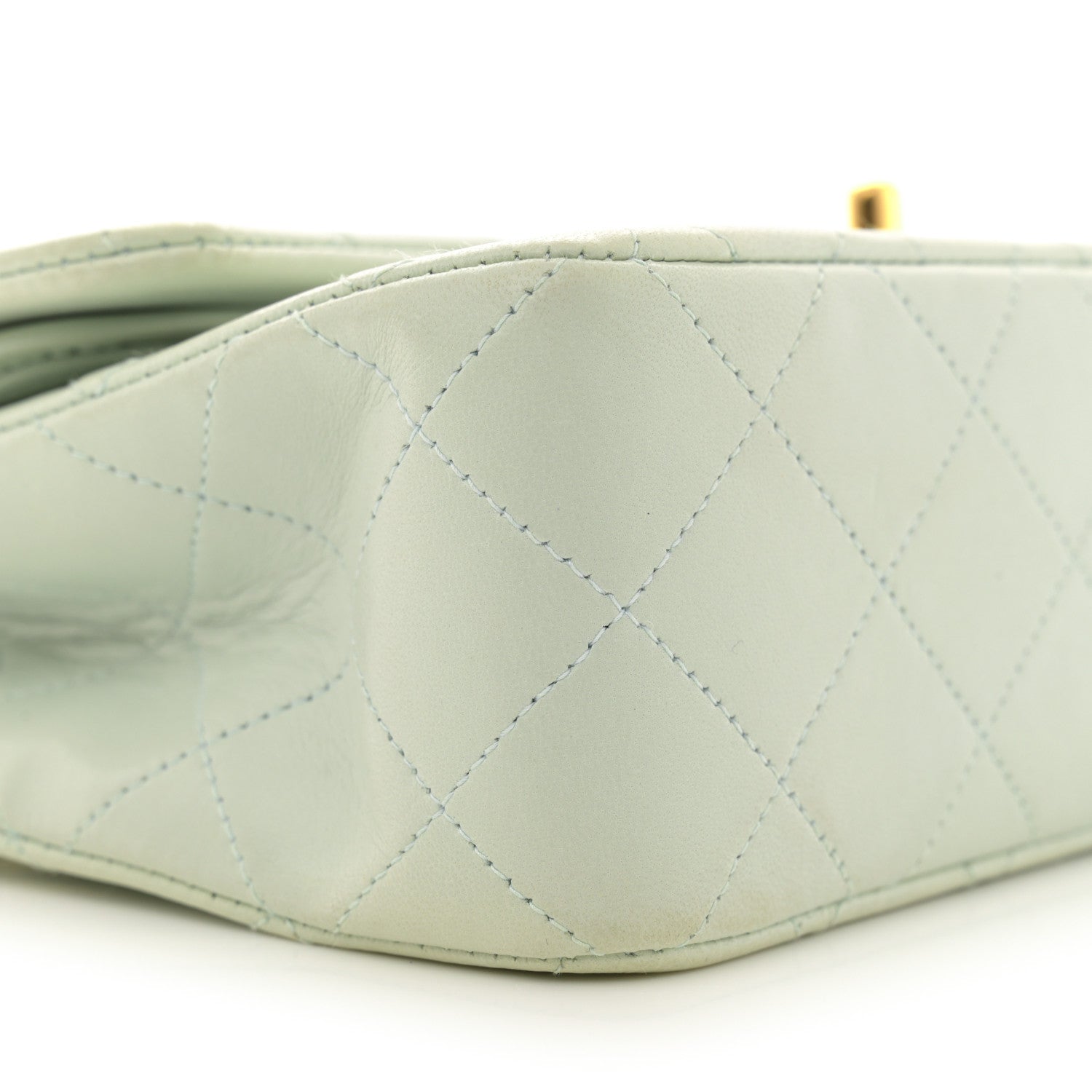 Chanel Lambskin Quilted Small Double Flap Light Green 10 of 16