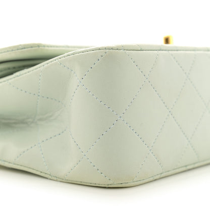 Chanel Lambskin Quilted Small Double Flap Light Green 10 of 16